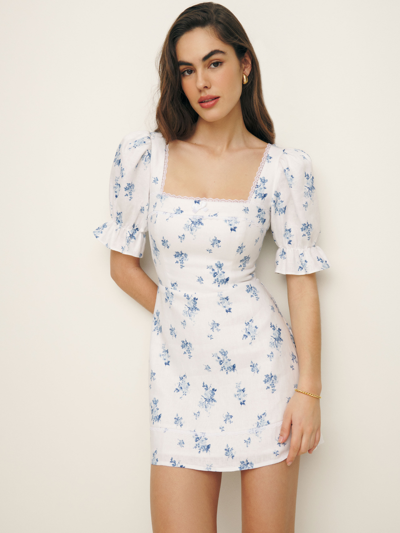 Reformation Evianna Linen Dress In Multicolor