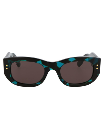 Gucci Gg1215s Havana Sunglasses In Blue / Grey