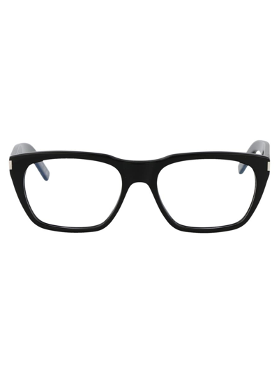 Saint Laurent Optical In 001 Black Black Transparent