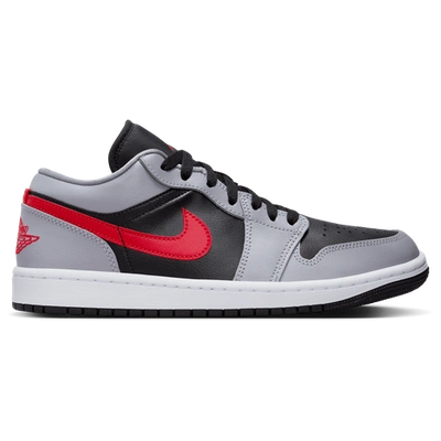 Jordan Air  1 Low Trainer In Red/cement Grey