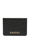 Gucci Script Leather Card Holder In Black