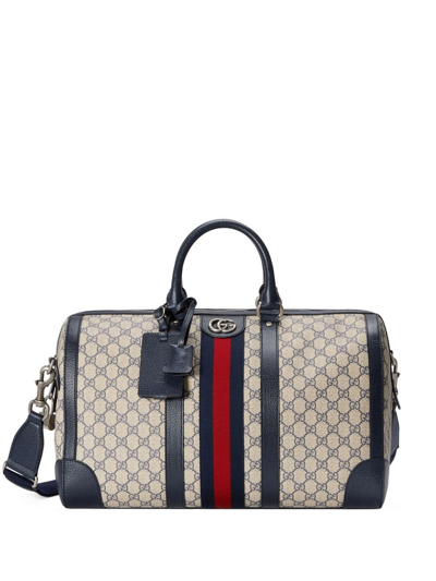Gucci Neutral Small Savoy Duffle Bag In Blue