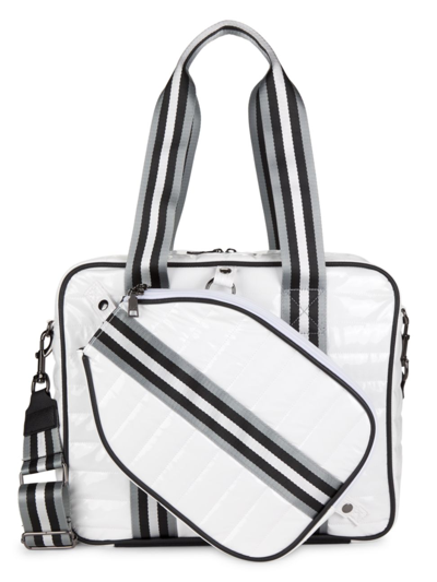 Think Royln Sporty Spice Pickle Ball Bag In White Patent