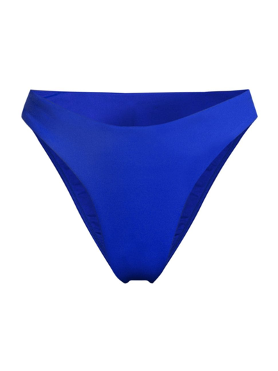 Milly Women's Margot Textured Bikini Bottom In Blue