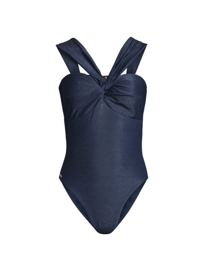 Milly Women's Betsy Twisted One-piece Swimsuit In Navy