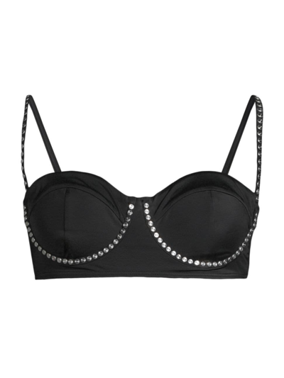 Milly Women's Studded Underwire Bikini Top In Black