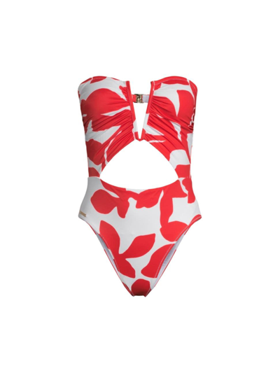 Milly Women's Beach Diva One-piece Swimsuit In Red White