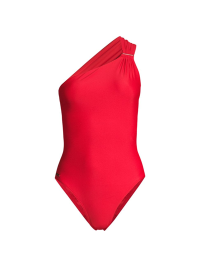 Milly Women's Carvico Vita One-shoulder One-piece Swimsuit In Red