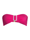 Milly Women's Margot Bandeau Bikini Top In Hot Pink
