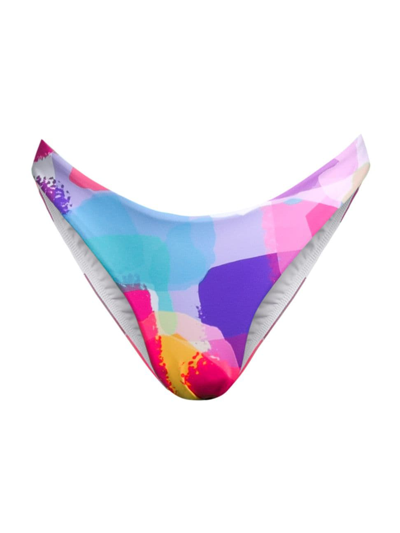 Milly Women's Margot Rainbow Waterfall Bikini Bottom In Neutral