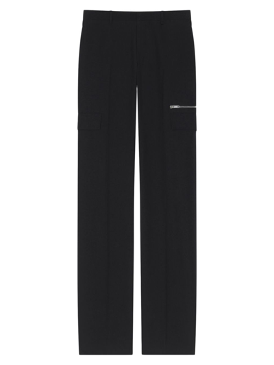 Givenchy Pantalon Tailleur Multi-poches En Laine In Black