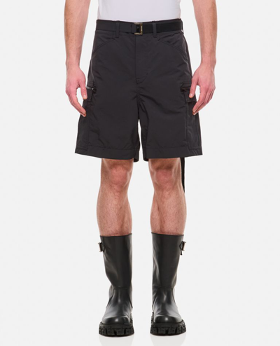 Sacai Rip Stop Shorts In Black