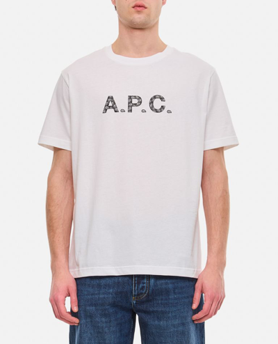 Apc James Logo Cotton T-shirt In Neutrals