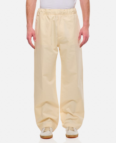 Moncler Cotton Poplin Trousers In White