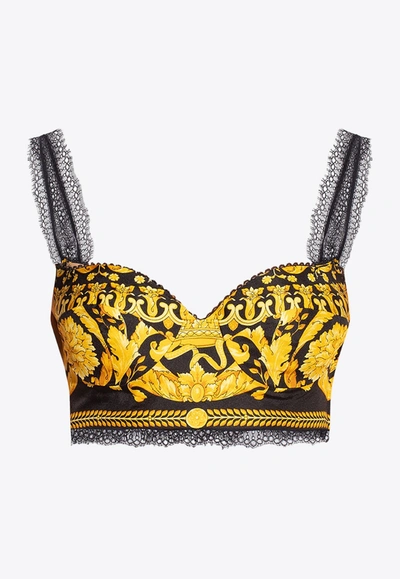 VERSACE BAROCCO SLEEVELESS CROPPED TOP