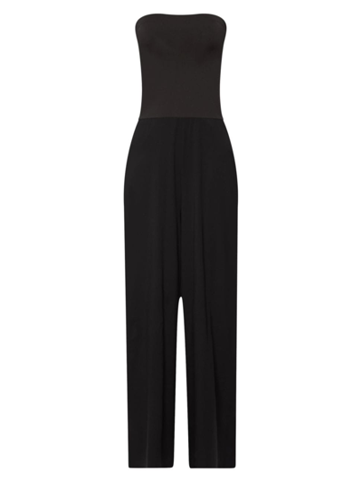 WOLFORD WOMEN'S AURORA PURE STRAPLESS JERSEY WIDE-LEG JUMPSUIT