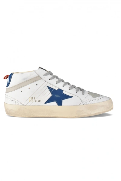 Golden Goose Mid Star Leather Sneakers In White