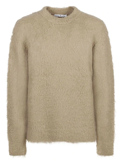 Acne Studios Regular Fit Wool Blend T-shirt In Brown