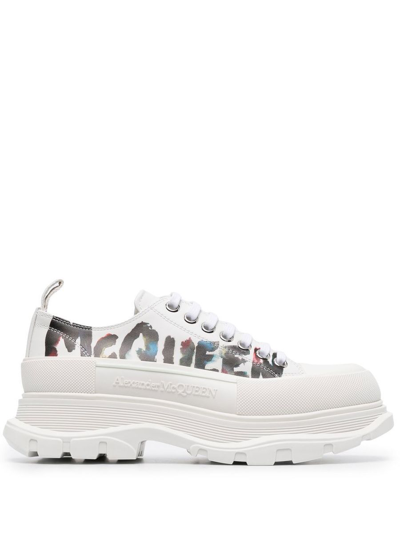 Alexander Mcqueen Tread Slick 50mm Graphic-print Sneakers In White