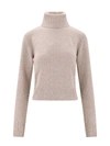 Ami Alexandre Mattiussi Ami De Coeur Turtleneck Cashmere Sweater In Beige