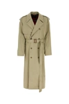 Balenciaga Man Sand Cotton Coat In Military Beige