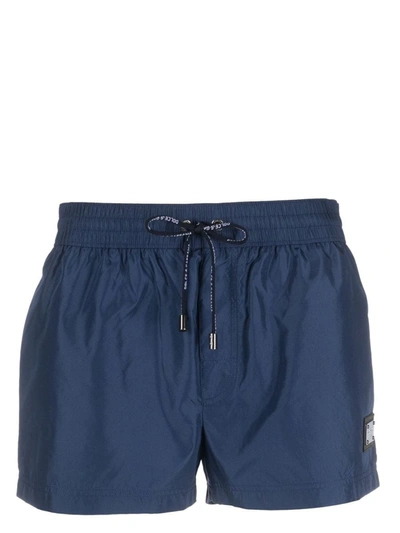 Dolce & Gabbana Swim Boxers In Blu Scuro