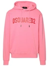 Dsquared2 Crewneck Cotton Jersey Hooded Sweater In Pink