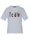 Dsquared2 Crew Neck Pixelated Graphic Short Sleeves In White