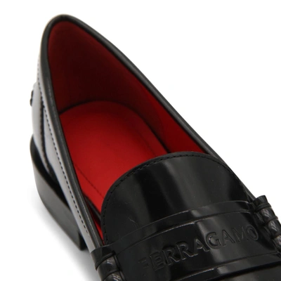 Ferragamo Flat Shoes In Vitello Nero