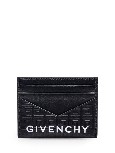 Givenchy G Cut Leather Card Holder In Black