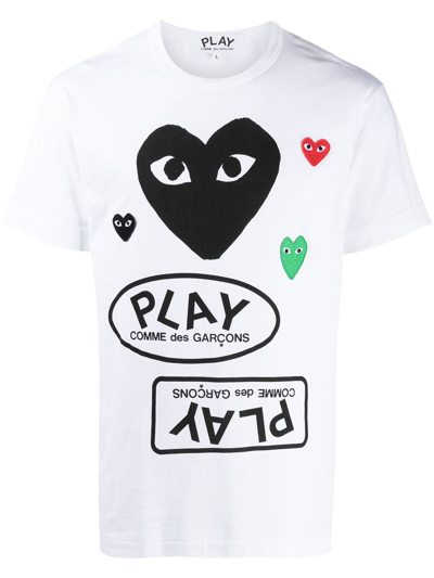 Comme Des Garçons Play Heart T-shirt Clothing In White