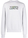 Maison Kitsuné Relaxed Drop Shoulder Knit In Grey