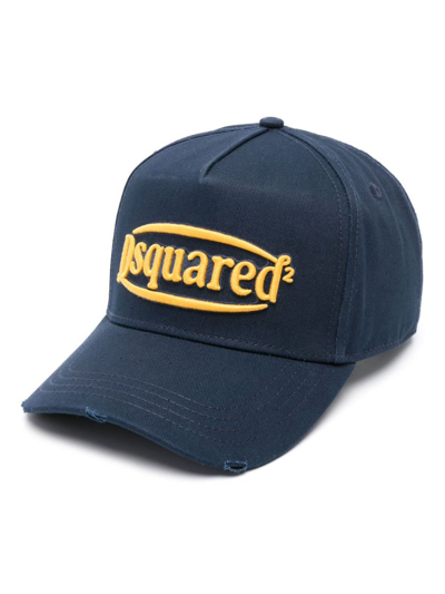 Dsquared2 Baseball Cap With Logo In Blue/yellow