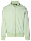 Palm Angels Logo-embroidered Zip-up Sweatshirt In Green