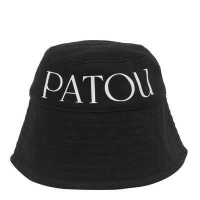 Patou Logo Print Bucket Hat In Black