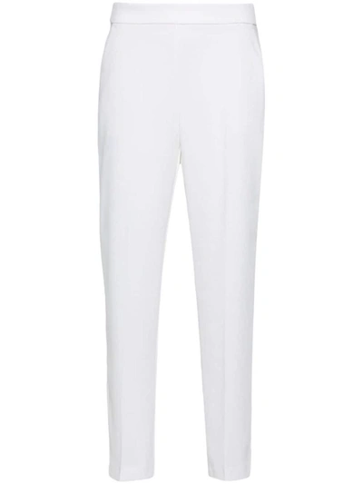 Pinko High-waist Slim-fit Trousers In White