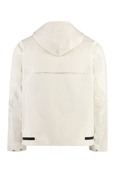 Stone Island Technical Fabric Hooded Jacket In Ivory