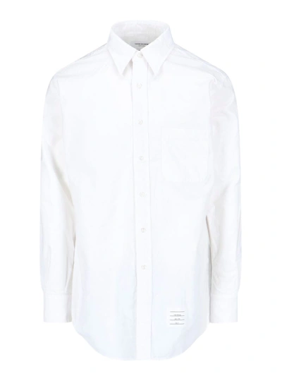 Thom Browne Button-down Rwb Detail Shirt In White