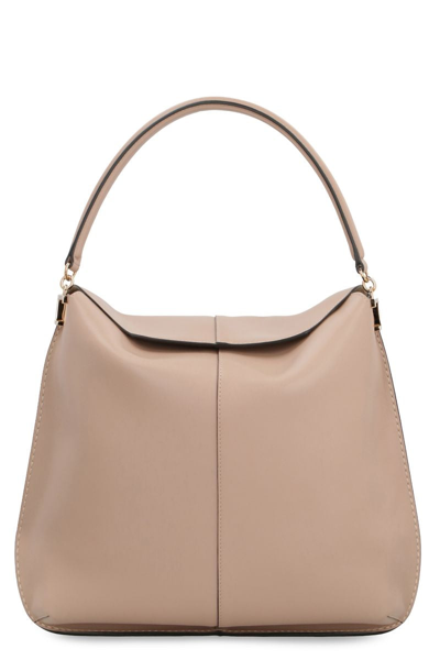 Tod's T Case Leather Hobo-bag In Nude