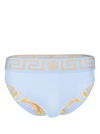 VERSACE SWIM BRIEF WITH SIGNATURE GRECA MOTIF IN LIGHT-BLUE TECHNICAL FABRIC MAN