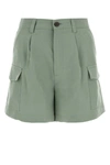 Woolrich Breathable Linen Viscose Shorts For Warm Weather In Green