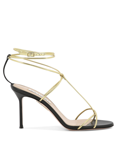 Aquazzura "roman Romance" Sandals In Gold+balck