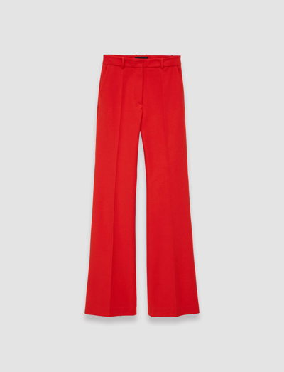Joseph Bi-stretch Toile Tafira Trousers In Crimson