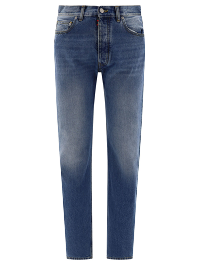 Maison Margiela Jeans With Embroidered Logo In Blue