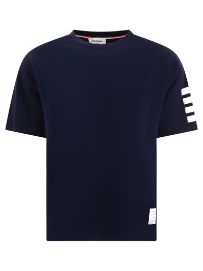 Thom Browne "4 Bar" T Shirt In Blue