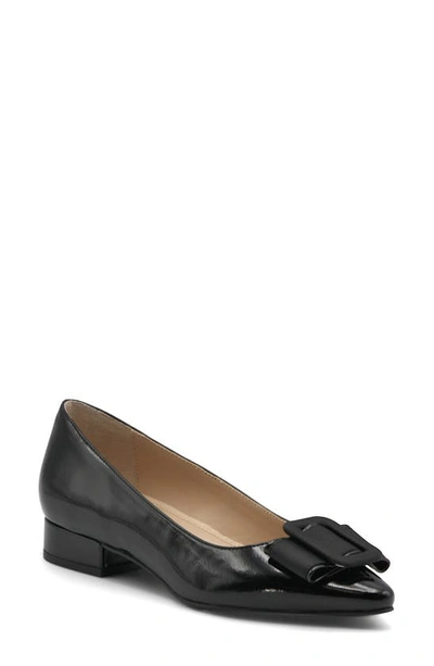 Adrienne Vittadini Pender Pointed Toe Flat In Black Patent