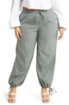 Open Edit Tie Hem Joggers In Grey Sedona
