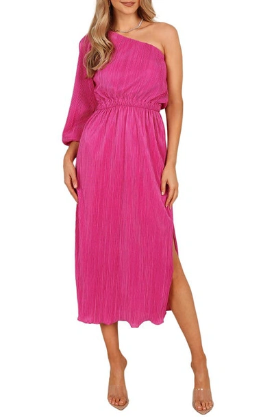 Petal And Pup Womens Pontee One Shoulder Pleated Midi Dress In Orchid