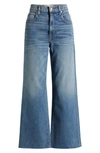 Slvrlake Grace Raw Hem High Waist Crop Wide Leg Jeans In Blue Bird