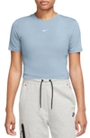 Nike Sportswear Essential Slim Crop Top In Light Armory Blue